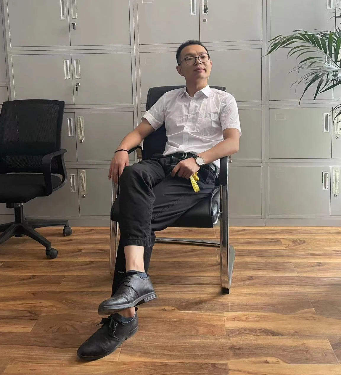 Sam in the office