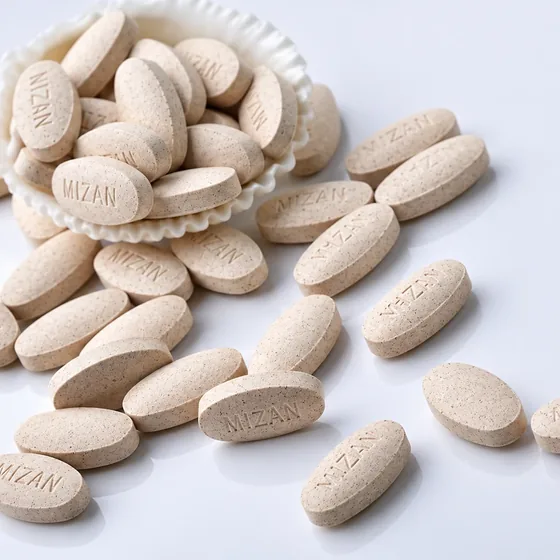 Oval tablets with an embossed logo